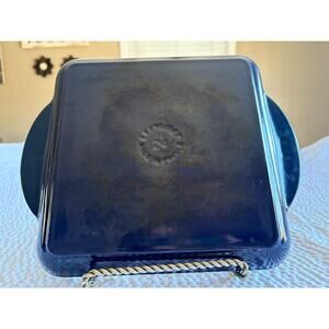 Le Creuset Enameled Cast Iron Square 24 Griddle Blue with Handles